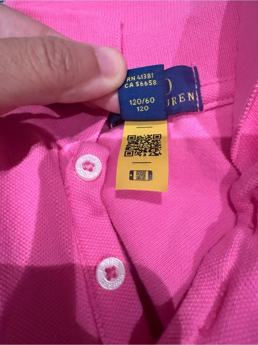 Ralph Lauren Hot Pink Girls Polo with Navy Pony